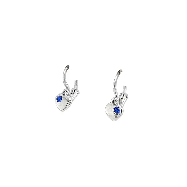 Children's Earrings with Sapphires in White Gold