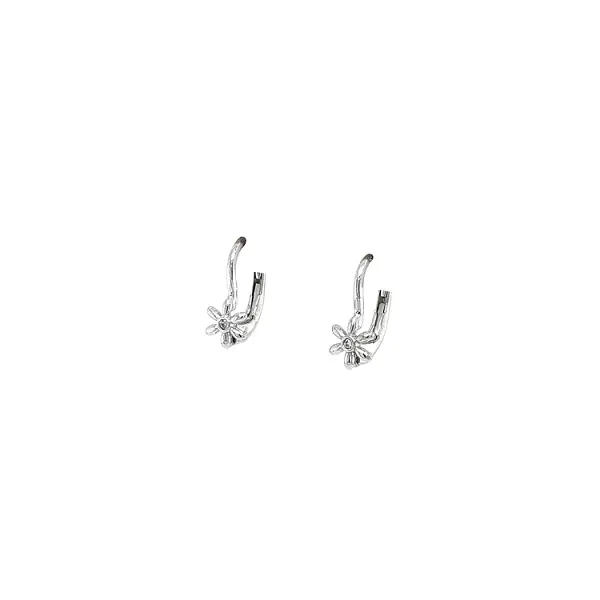 Earrings with White Gold Zircons