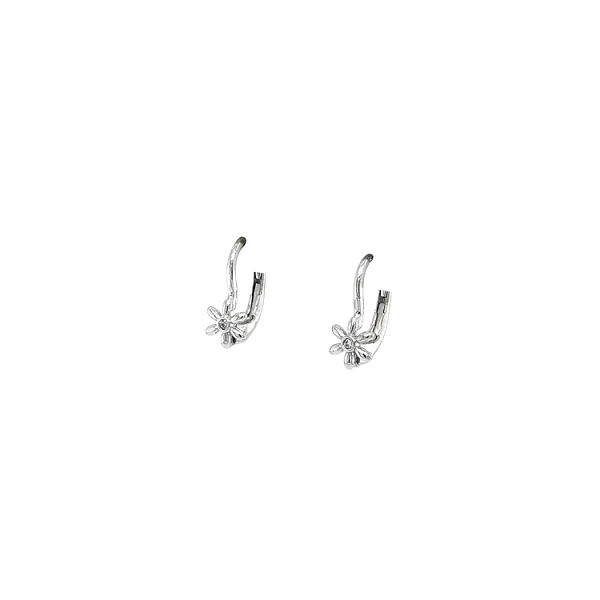 Earrings with White Gold Zircons