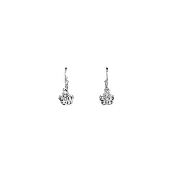 Children's Earrings with White Gold Zircons