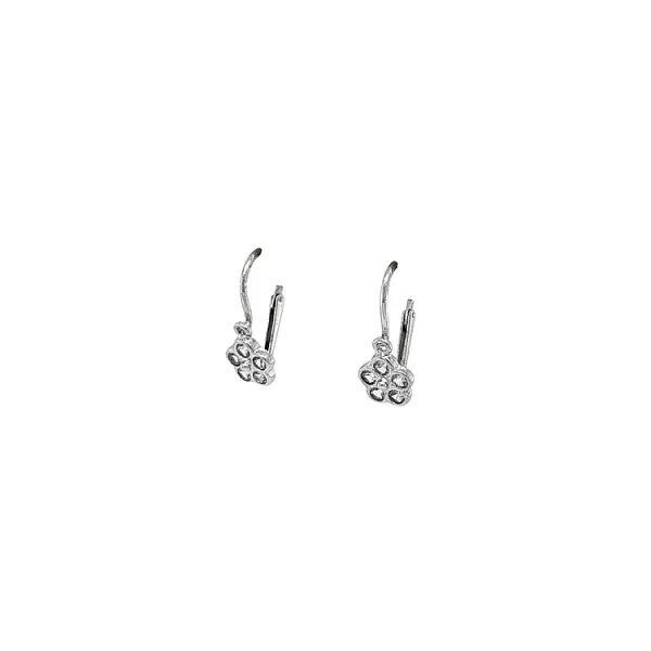 Children's Earrings with White Gold Zircons