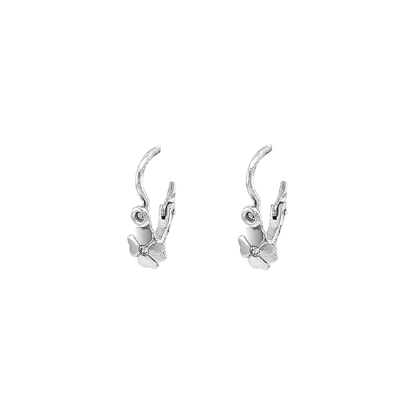 Gold Children's Clover Earrings with Zircones