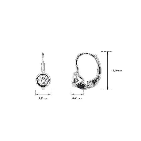 Earrings with White Gold Zircons