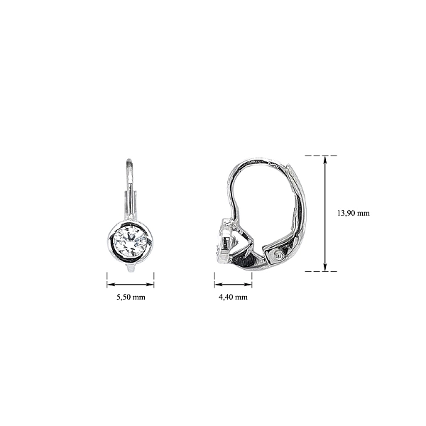 Earrings with White Gold Zircons