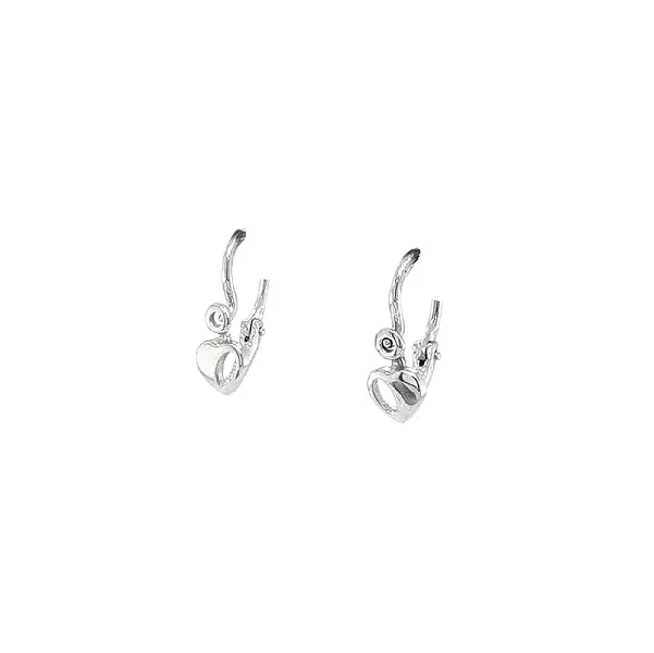 Children's Earrings Hearts in White Gold