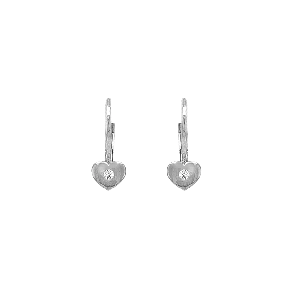 Gold Earrings Hearts with Zircons