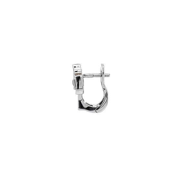 Earrings Heart with Zircones in White Gold