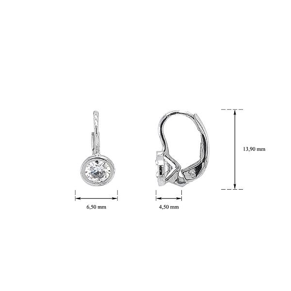 White Gold Earrings with Zircon - A Piece of Elegance for Every Day