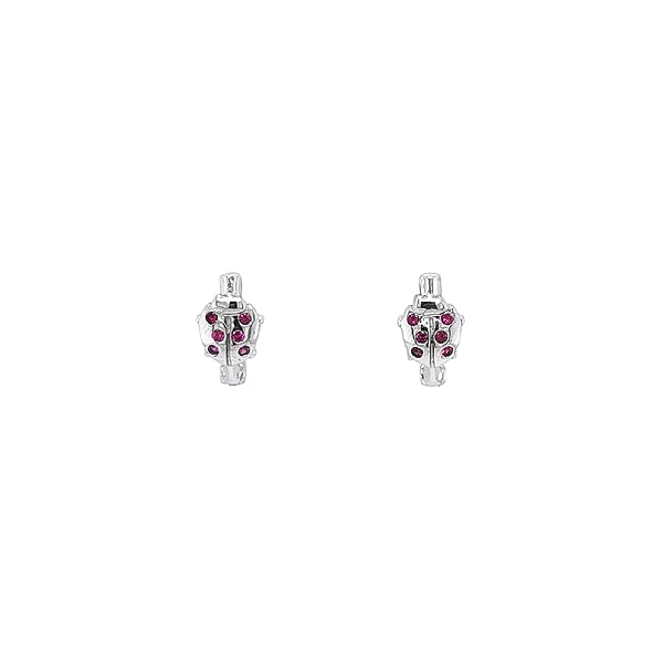 Earrings in Ladybug shape with Red Rhinestones