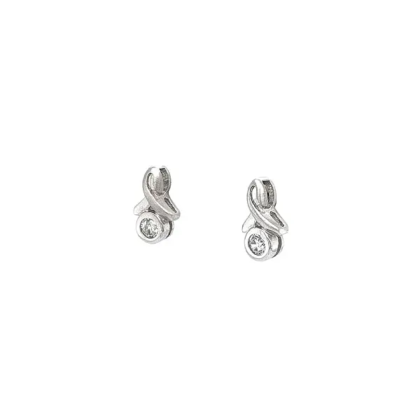 Elegant White Gold Earrings with Shining Zircon