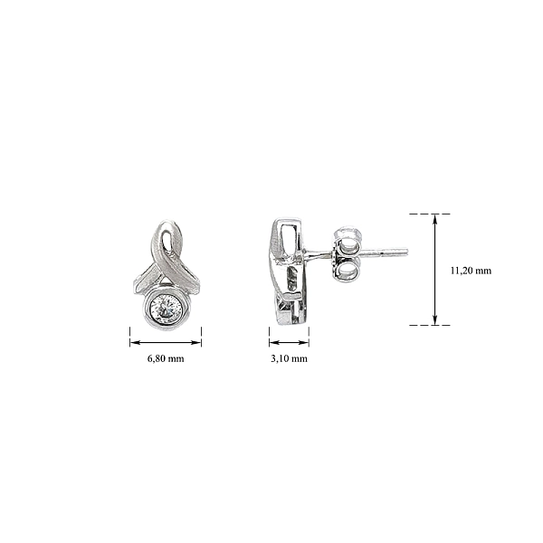 Elegant White Gold Earrings with Shining Zircon