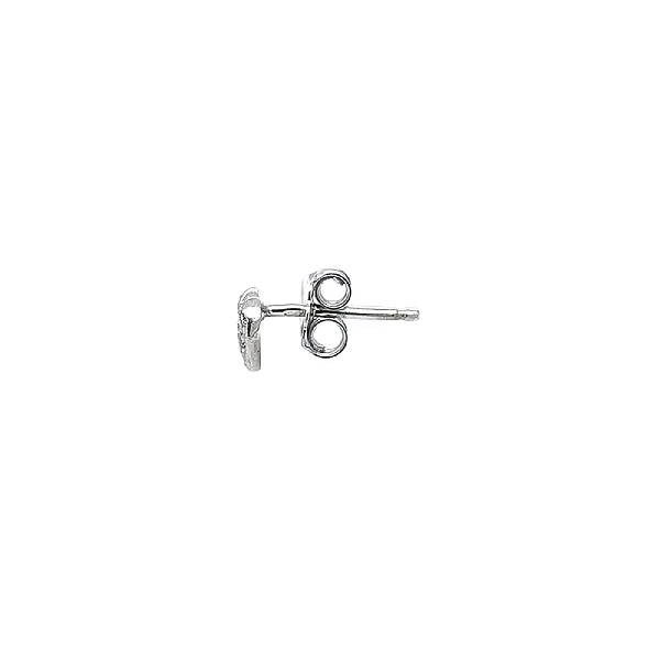 Heart Earrings with Zircones in White Gold