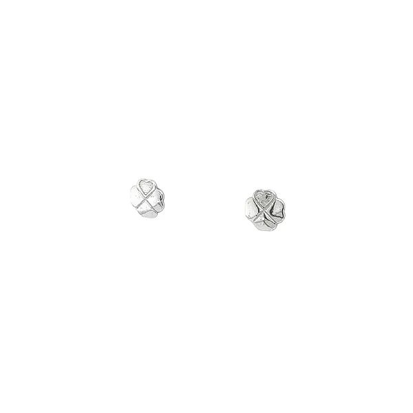 Charm of Happiness - White Gold Earrings in the Shape of a Quatrefoil