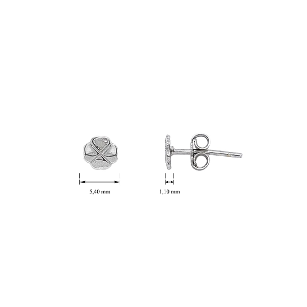 Charm of Happiness - White Gold Earrings in the Shape of a Quatrefoil