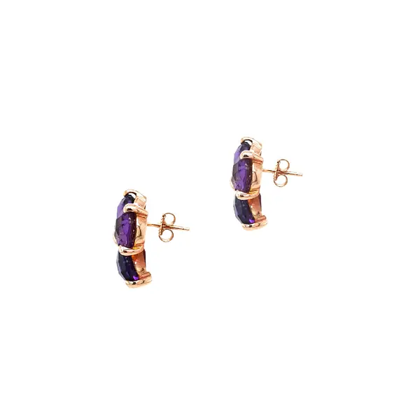 Gold Earrings with Amethyst
