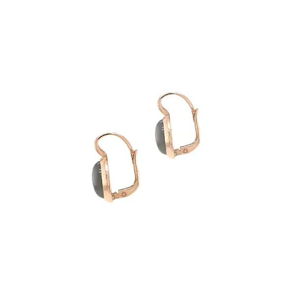 Gold Earrings with Quartz