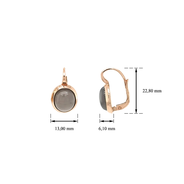 Gold Earrings with Quartz
