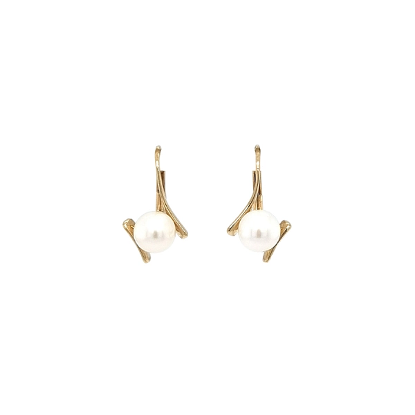 Gold Earrings with Pearl