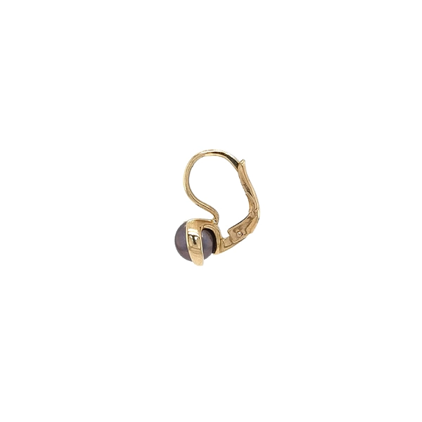 Gold Earrings Black Pearls