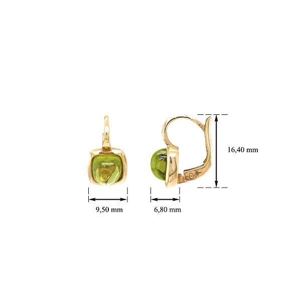 Gold Earrings with Peridot