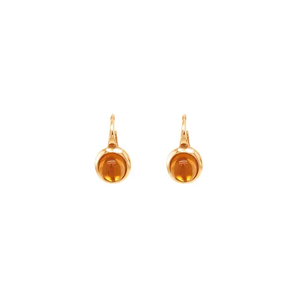 Gold Earrings with Quartz