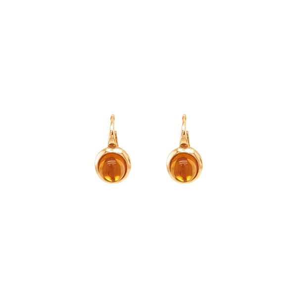 Gold Earrings with Quartz