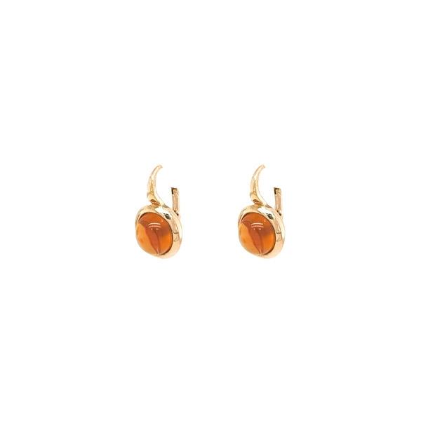 Gold Earrings with Quartz