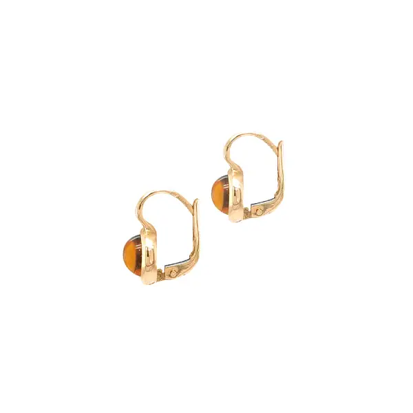 Gold Earrings with Quartz