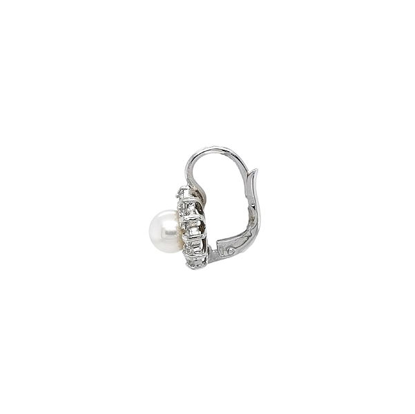 Timeless Beauty of Pearls and Zircons in White Gold Earrings