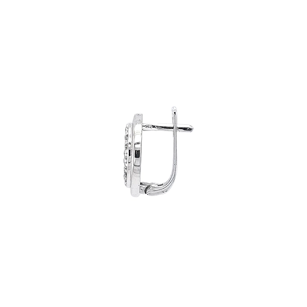 White Gold Earrings with Zircons and French Clasp