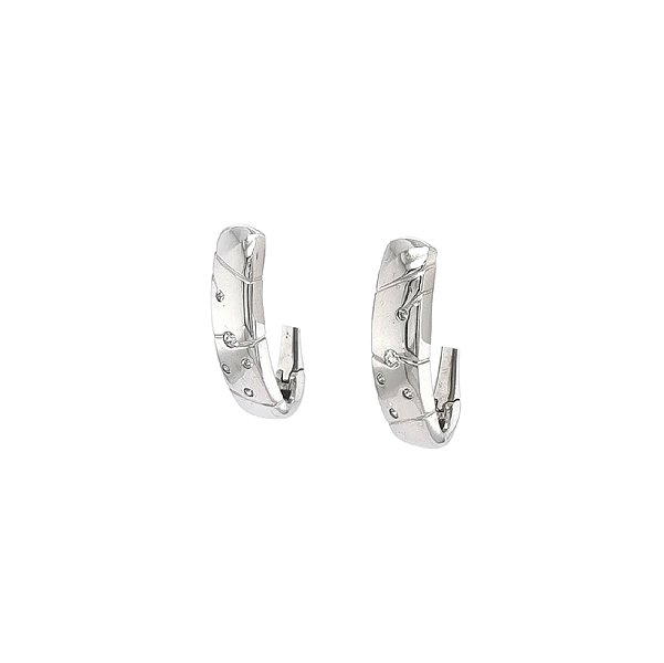 White Gold Earrings with Zircones for Glamorous Shine