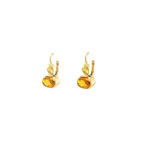 Gold Earrings with Zircons