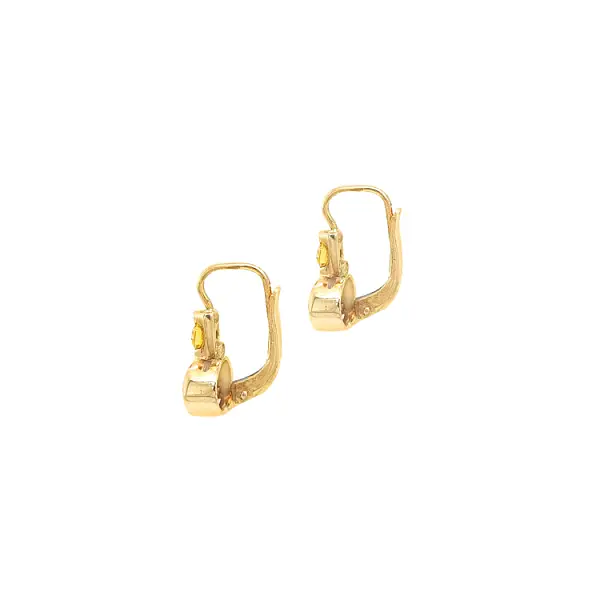 Gold Earrings with Zircons