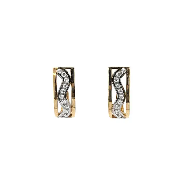 Gold Earrings with Zircons