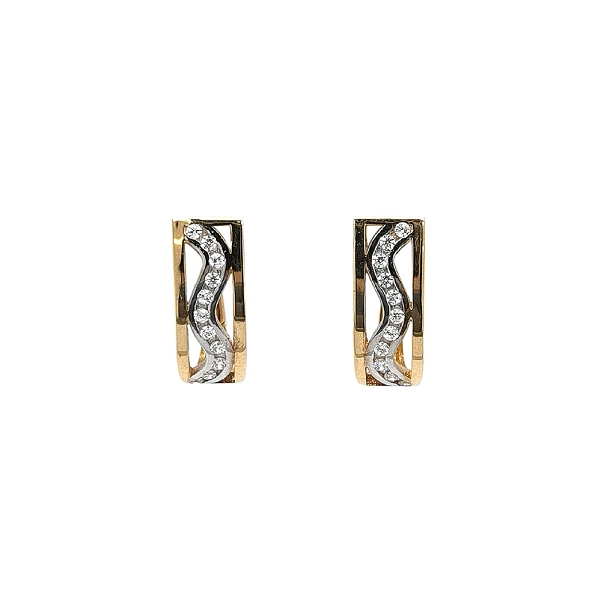 Gold Earrings with Zircons