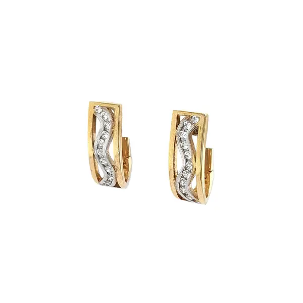 Gold Earrings with Zircons