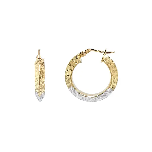 Elegant Hoop Earrings in Two-Tone Gold
