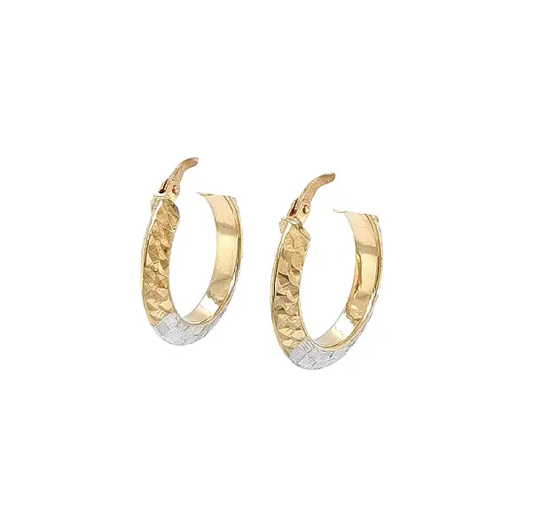 Elegant Hoop Earrings in Two-Tone Gold