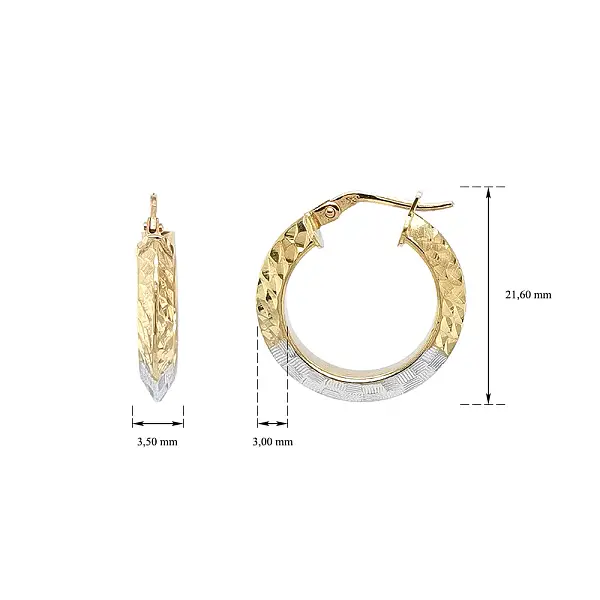 Elegant Hoop Earrings in Two-Tone Gold