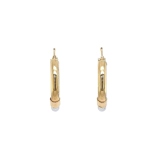 Elegant Gold Earrings with Yellow and White Gold Contrast