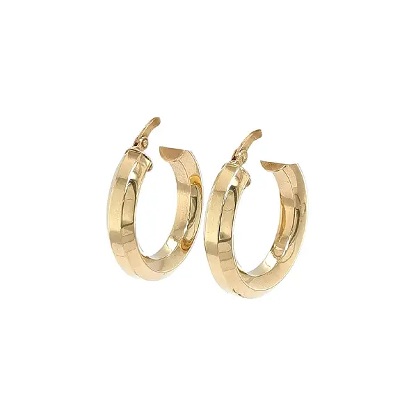 Elegant Yellow Gold Hoop Earrings