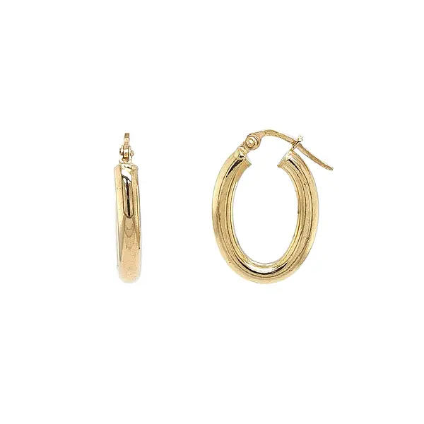 Elegant Yellow Gold Oval Earrings
