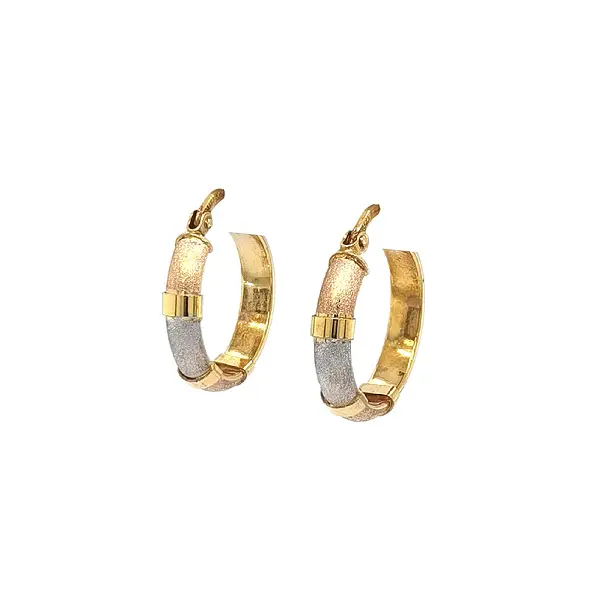 Elegant Tricolor Gold Hoop Earrings