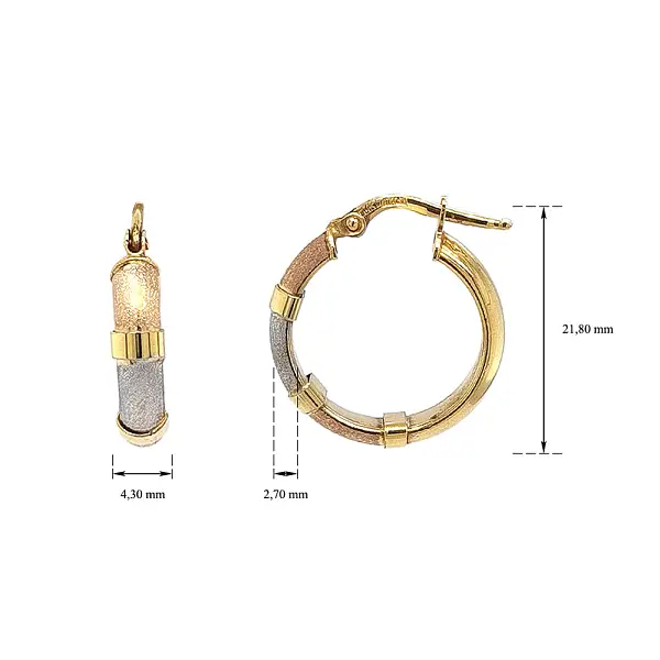 Elegant Tricolor Gold Hoop Earrings
