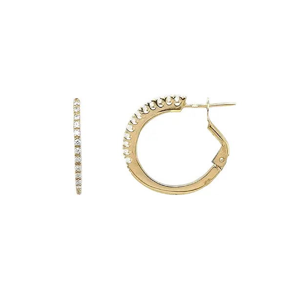 Gold Hoop Earrings with Zirconia