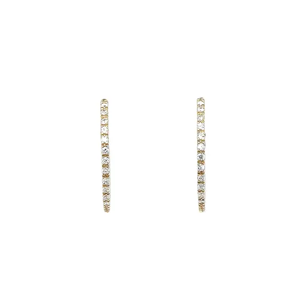 Gold Hoop Earrings with Zirconia