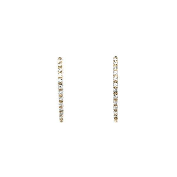 Gold Hoop Earrings with Zirconia