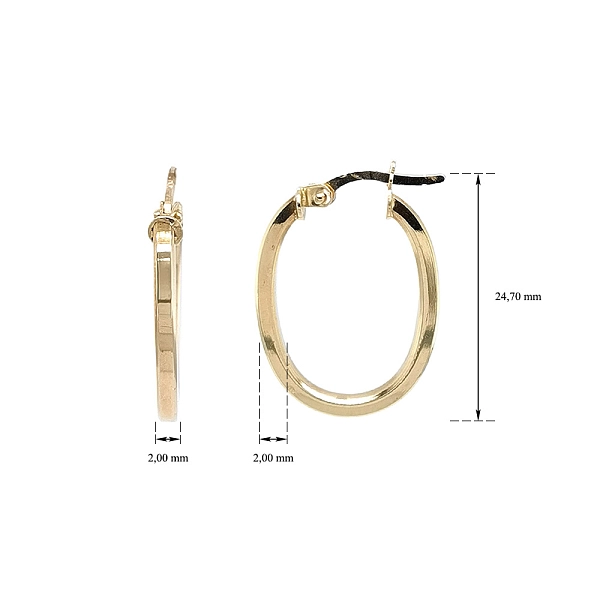 Yellow Gold Oval Earrings for Everyday Elegance