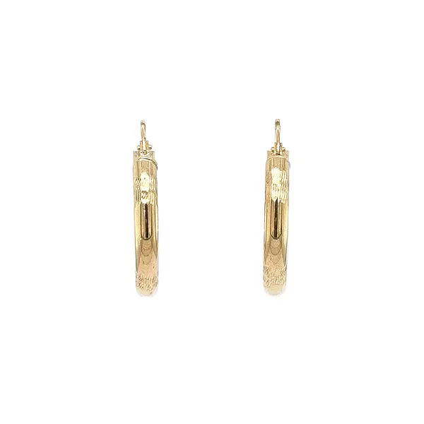 Gold Hoop Earrings with Subtle Pattern