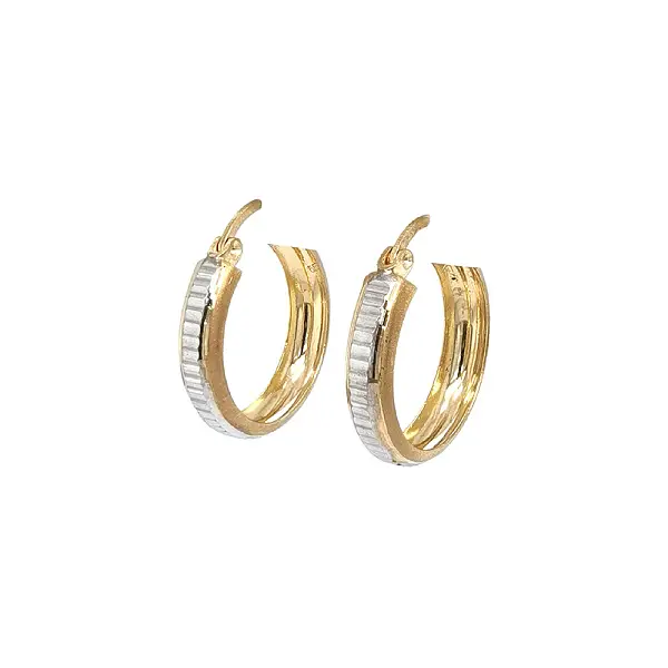 Elegant Two-Tone Gold Hoop Earrings